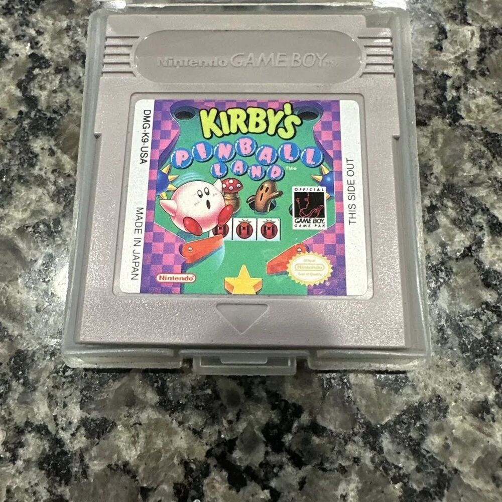 Kirby's Pinball Land (Nintendo Game Boy, 1993) With Clear Protective Hard Case